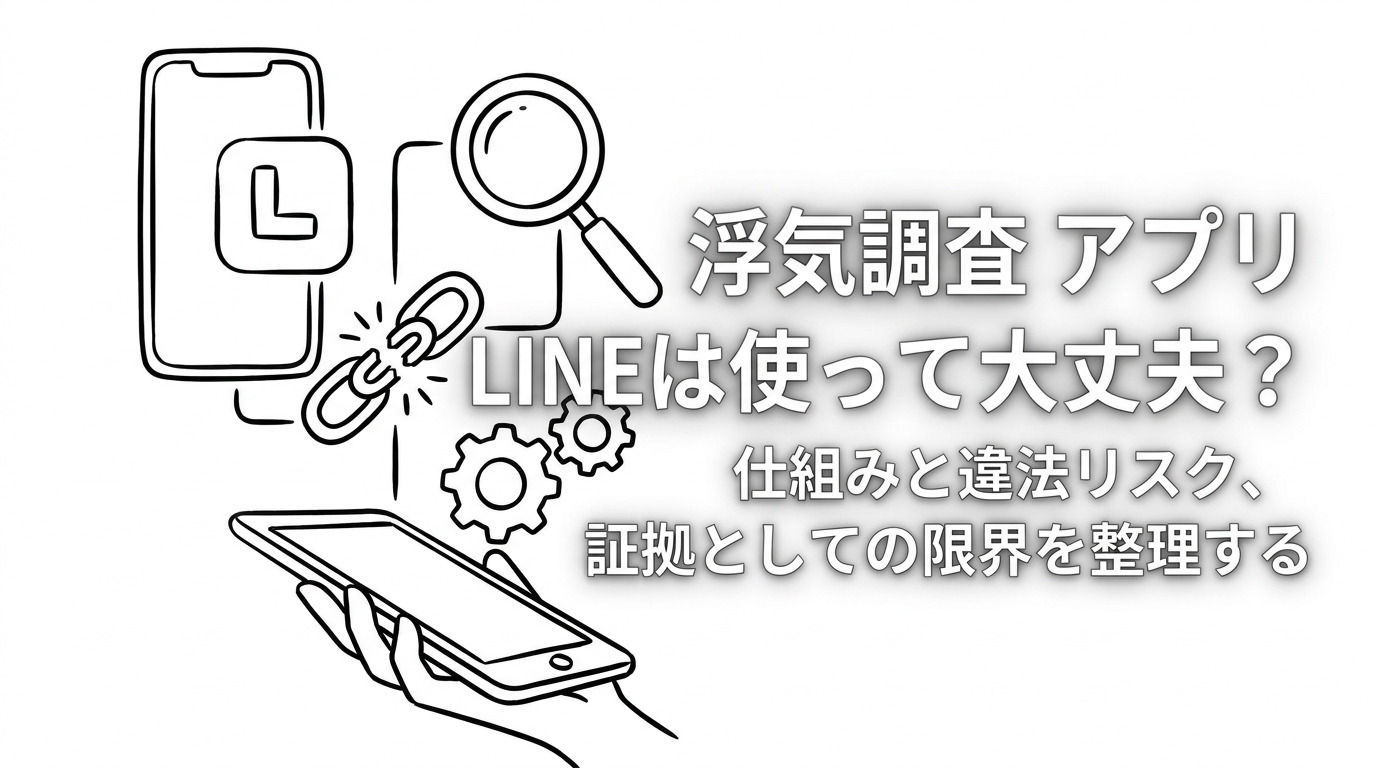 浮気調査 アプリ lineは使って大丈夫？仕組みと違法リスク、証拠としての限界を整理する