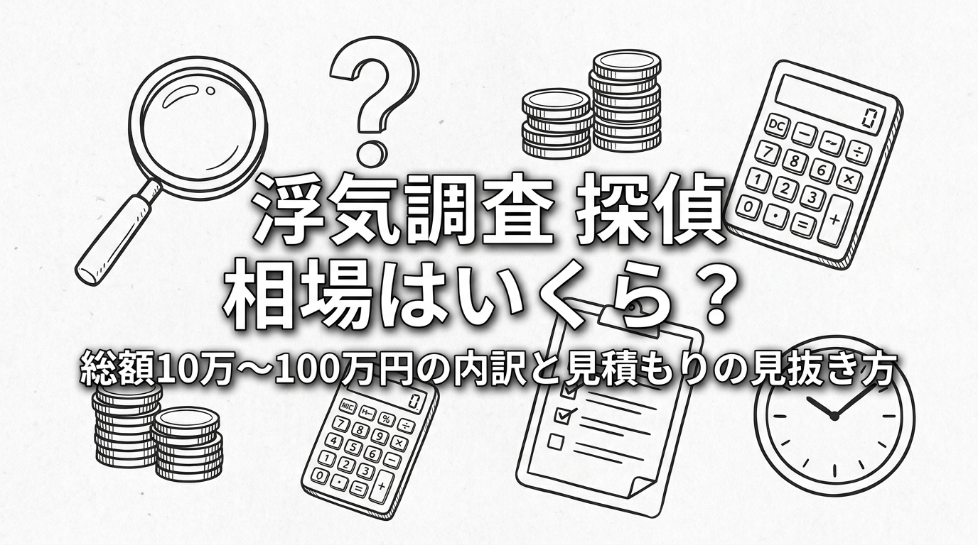 浮気調査 探偵 相場はいくら？総額10万〜100万円の内訳と見積もりの見抜き方