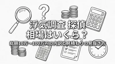 浮気調査 探偵 相場はいくら？総額10万〜100万円の内訳と見積もりの見抜き方