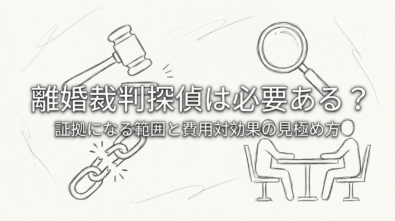 離婚 裁判 探偵は必要ある？証拠になる範囲と費用対効果の見極め方