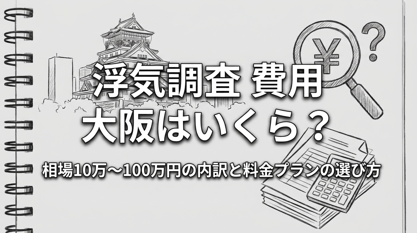 浮気調査 費用 大阪はいくら？相場10万〜100万円の内訳と料金プランの選び方