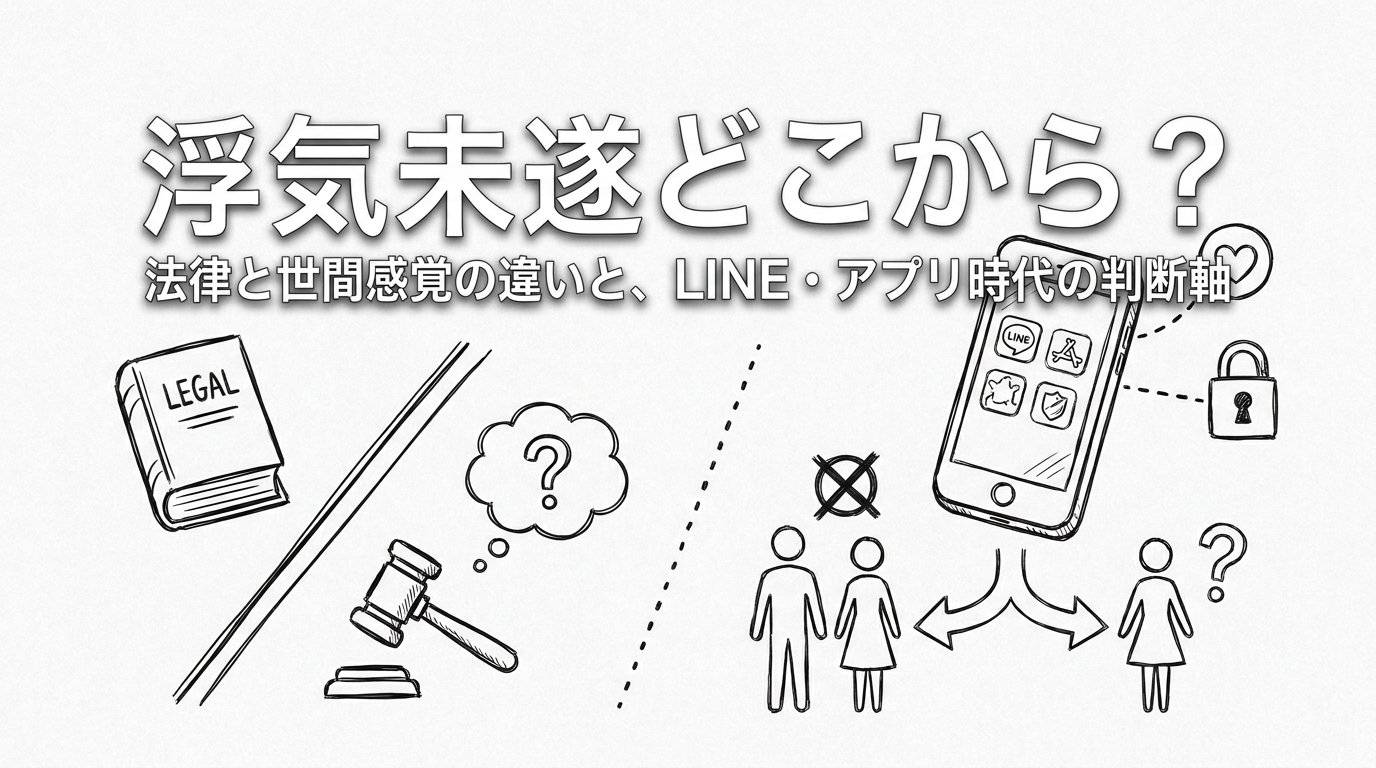 浮気 未遂 どこから?法律と世間感覚の違いと、LINE・アプリ時代の判断軸