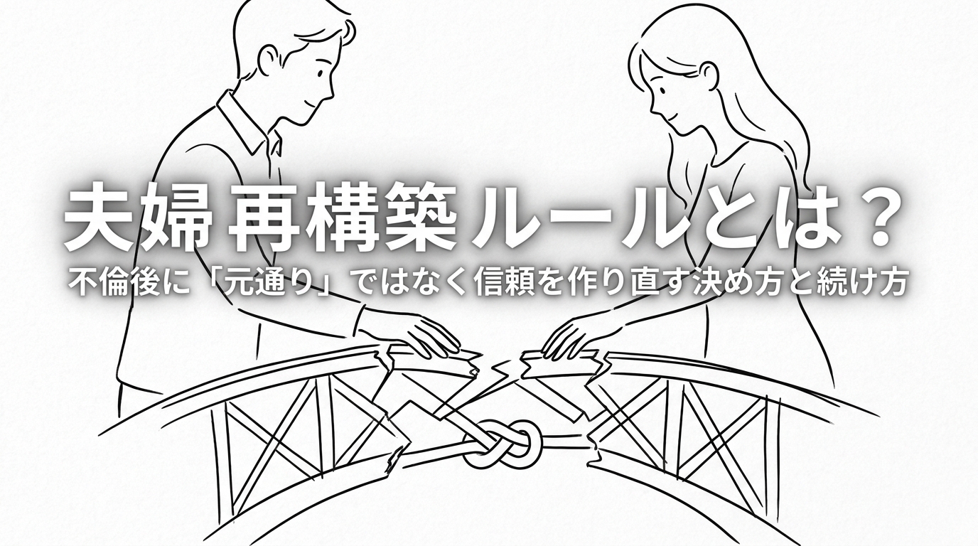 夫婦 再構築 ルールとは？不倫後に「元通り」ではなく信頼を作り直す決め方と続け方