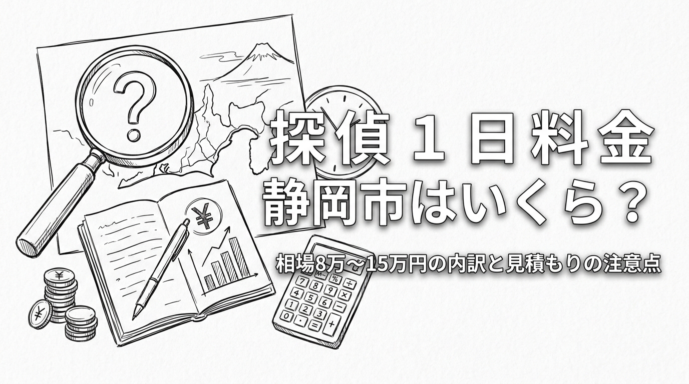探偵 1日 料金 静岡市はいくら？相場8万〜15万円の内訳と見積もりの注意点