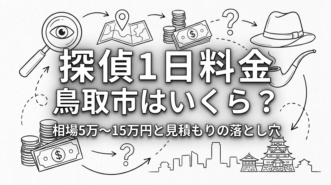 探偵 1日 料金 鳥取市はいくら？相場5万〜15万円と見積もりの落とし穴
