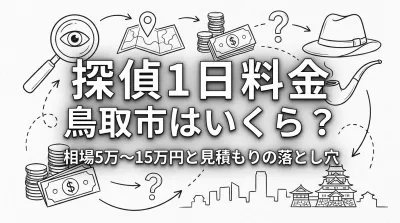 探偵 1日 料金 鳥取市はいくら？相場5万〜15万円と見積もりの落とし穴