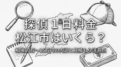 探偵 1日 料金 松江市はいくら？相場10万〜15万円の内訳と見積もり注意点