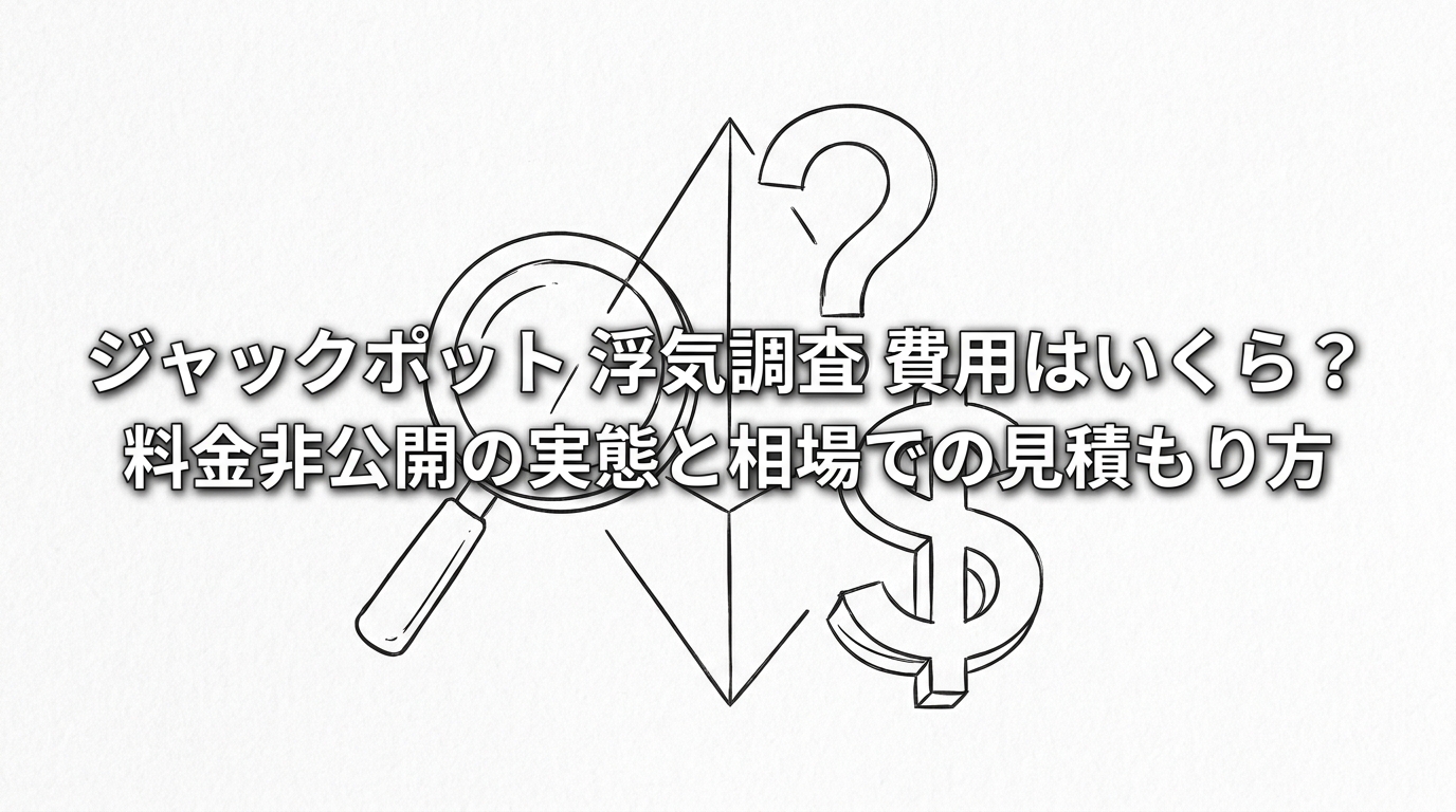 ジャックポット 浮気調査 費用はいくら?料金非公開の実態と相場での見積もり方
