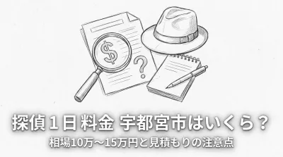 探偵 1日 料金 宇都宮市はいくら？相場10万〜15万円と見積もりの注意点