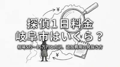探偵 1日 料金 岐阜市はいくら？相場5万〜15万円と内訳、追加費用の見抜き方