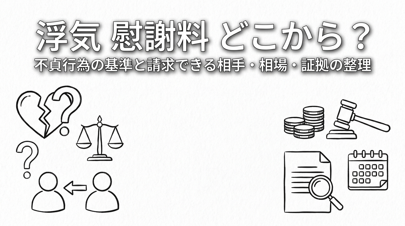 浮気 慰謝料 どこから?不貞行為の基準と請求できる相手・相場・証拠の整理