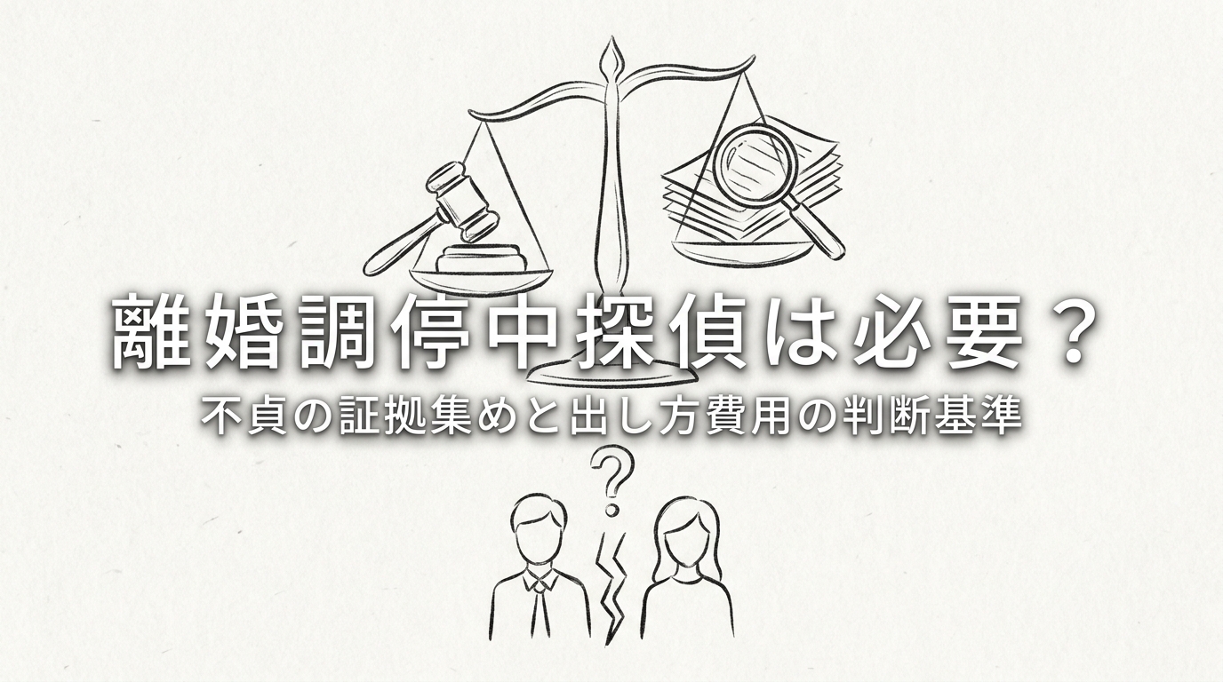 離婚 調停 中 探偵は必要?不貞の証拠集めと出し方費用の判断基準