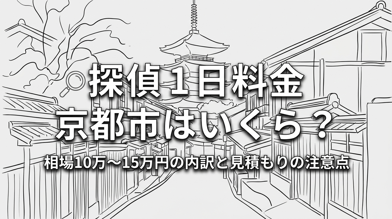 探偵 1日 料金 京都市はいくら?相場10万〜15万円の内訳と見積もりの注意点