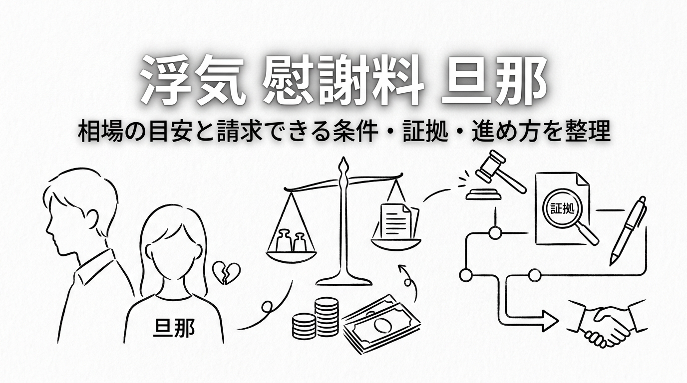 浮気 慰謝料 旦那|相場の目安と請求できる条件・証拠・進め方を整理