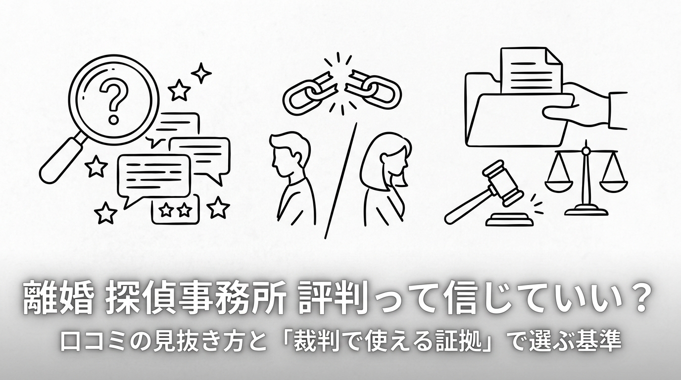 離婚 探偵事務所 評判って信じていい?口コミの見抜き方と「裁判で使える証拠」で選ぶ基準