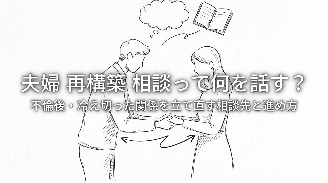 夫婦 再構築 相談って何を話す?不倫後・冷え切った関係を立て直す相談先と進め方