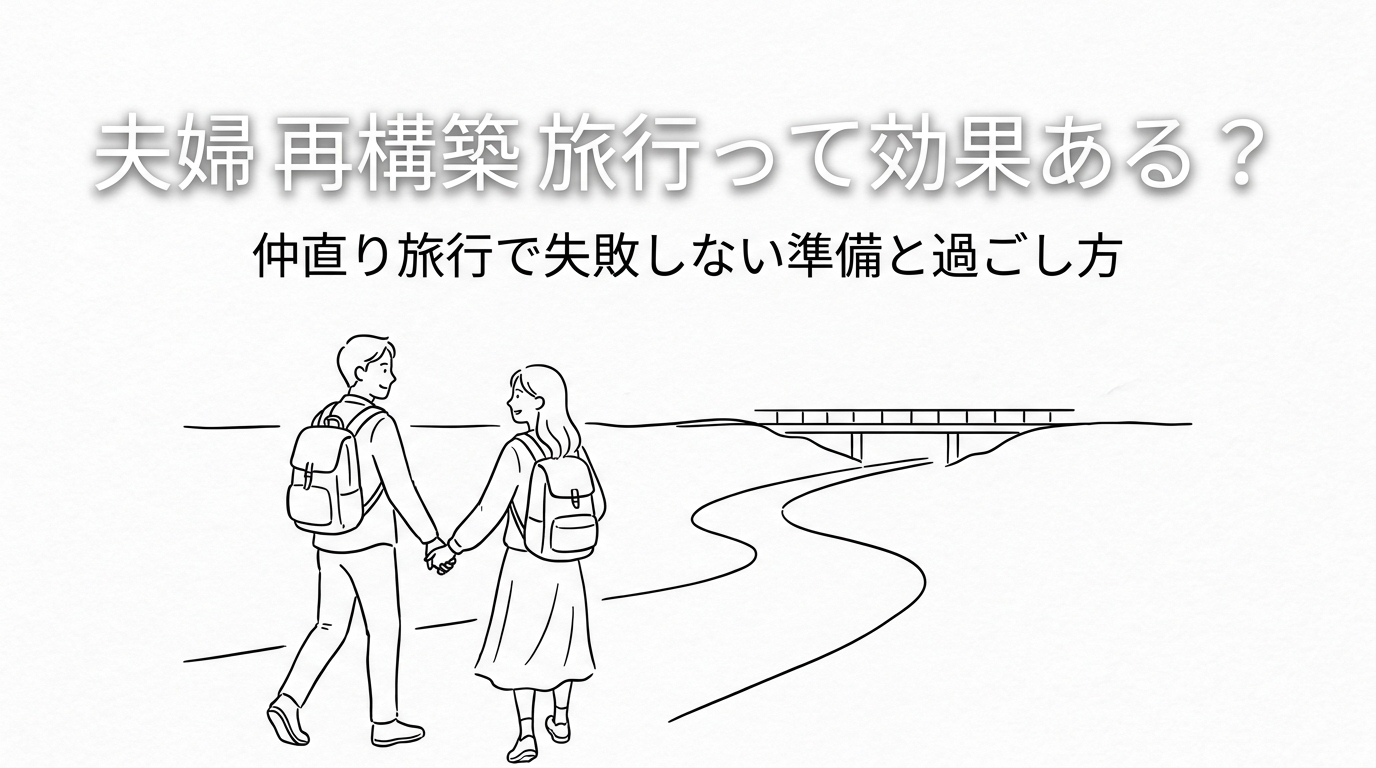 夫婦 再構築 旅行って効果ある?仲直り旅行で失敗しない準備と過ごし方