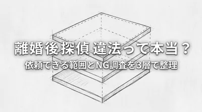 離婚 後 探偵 違法って本当？依頼できる範囲とNG調査を3層で整理