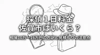 探偵 1日 料金 佐賀市はいくら？相場10万〜16万円の内訳と見積もりの注意点
