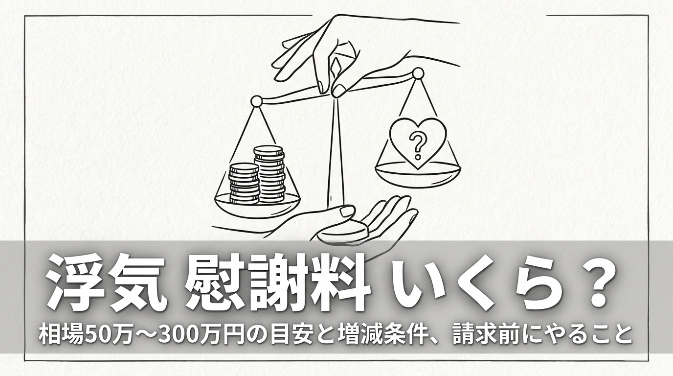 浮気 慰謝料 いくら?相場50万〜300万円の目安と増減条件、請求前にやること