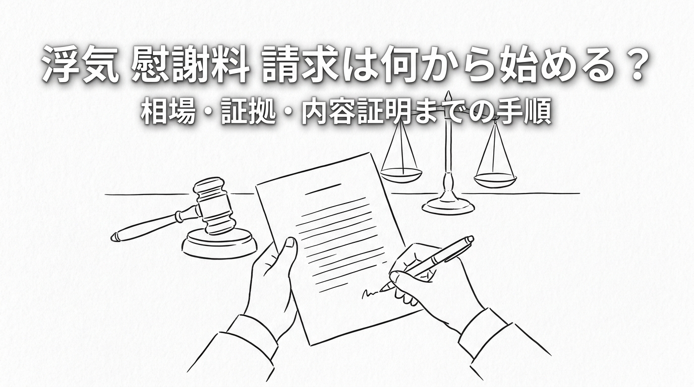 浮気 慰謝料 請求は何から始める？相場・証拠・内容証明までの手順