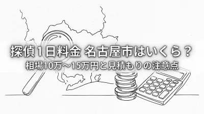 探偵 1日 料金 名古屋市はいくら？相場10万〜15万円と見積もりの注意点