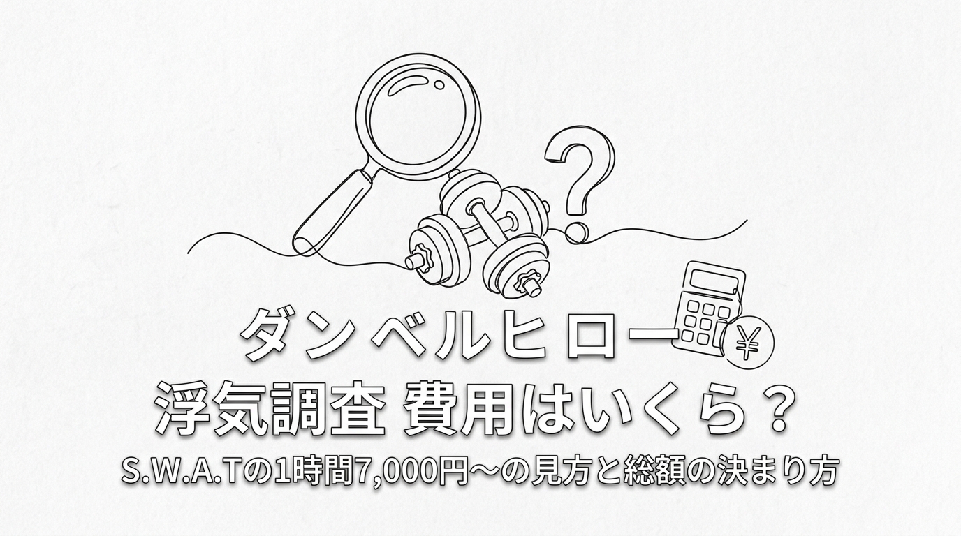 ダンベルヒーロー 浮気調査 費用はいくら？S.W.A.Tの1時間7,000円〜の見方と総額の決まり方