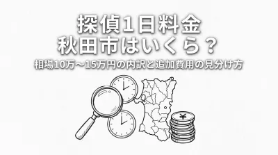 探偵 1日 料金 秋田市はいくら？相場10万〜15万円の内訳と追加費用の見分け方