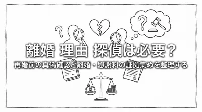 離婚 理由 探偵は必要？再婚前の真偽確認と離婚・慰謝料の証拠集めを整理する