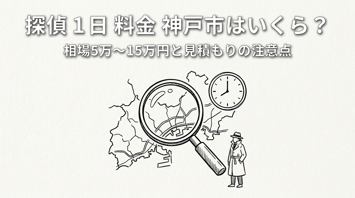 探偵 1日 料金 神戸市はいくら?相場5万〜15万円と見積もりの注意点