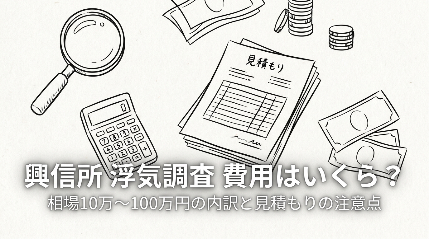 興信所 浮気調査 費用はいくら?相場10万〜100万円の内訳と見積もりの注意点