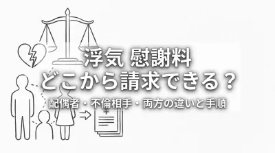 浮気 慰謝料 どこから請求できる？配偶者・不倫相手・両方の違いと手順