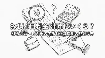 探偵 1日 料金 津市はいくら？相場10万〜15万円の内訳と追加費用の見分け方