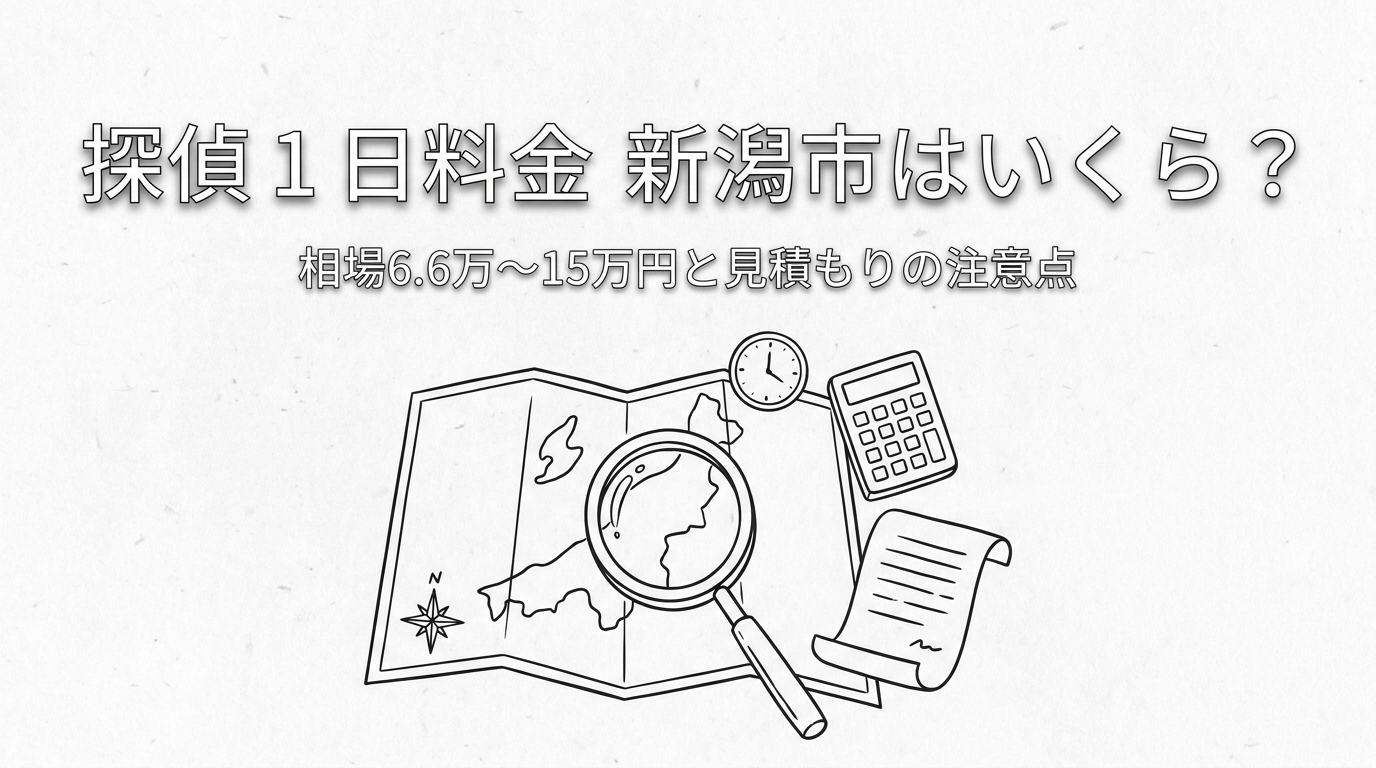探偵 1日 料金 新潟市はいくら？相場6.6万〜15万円と見積もりの注意点