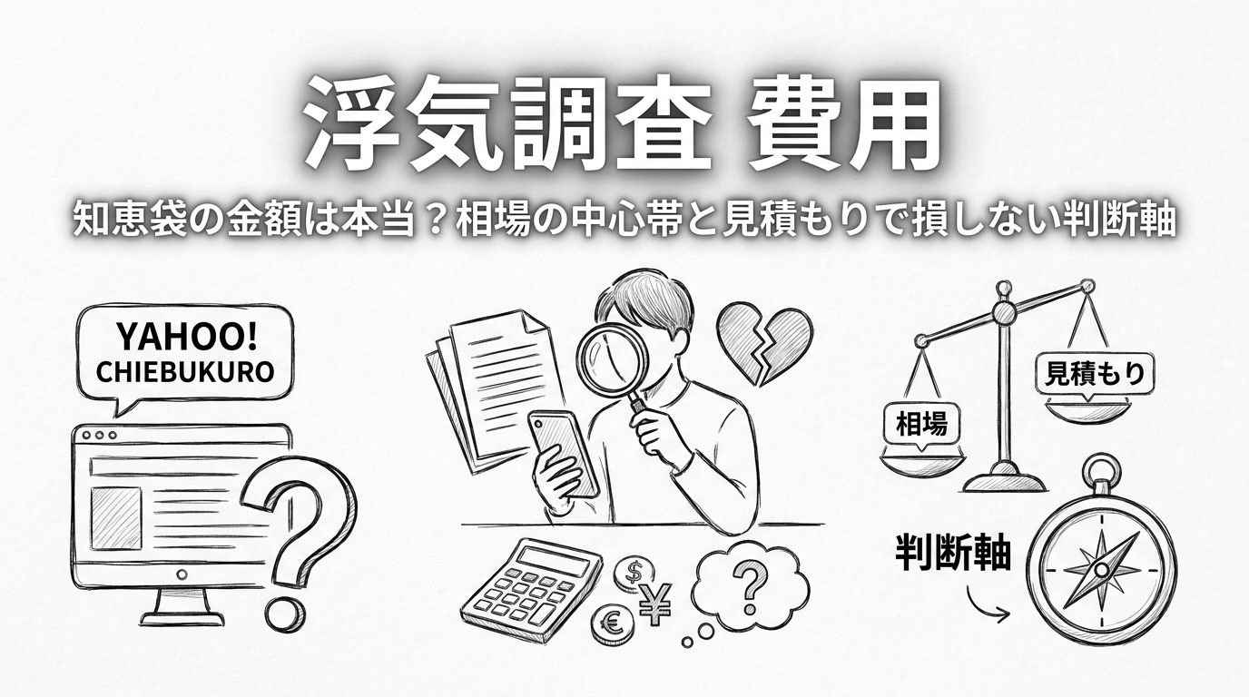 浮気調査 費用 知恵袋の金額は本当?相場の中心帯と見積もりで損しない判断軸