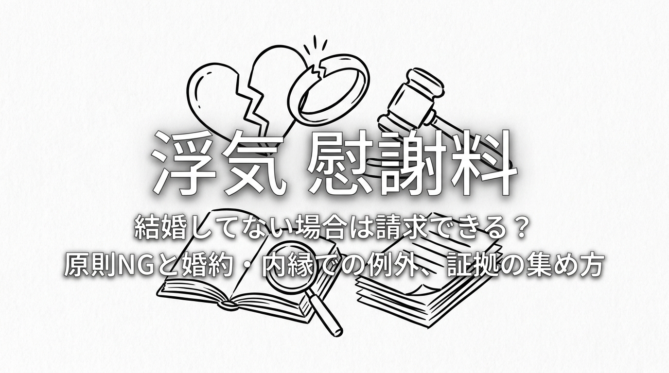 浮気 慰謝料 結婚して ない場合は請求できる?原則NGと婚約・内縁での例外、証拠の集め方