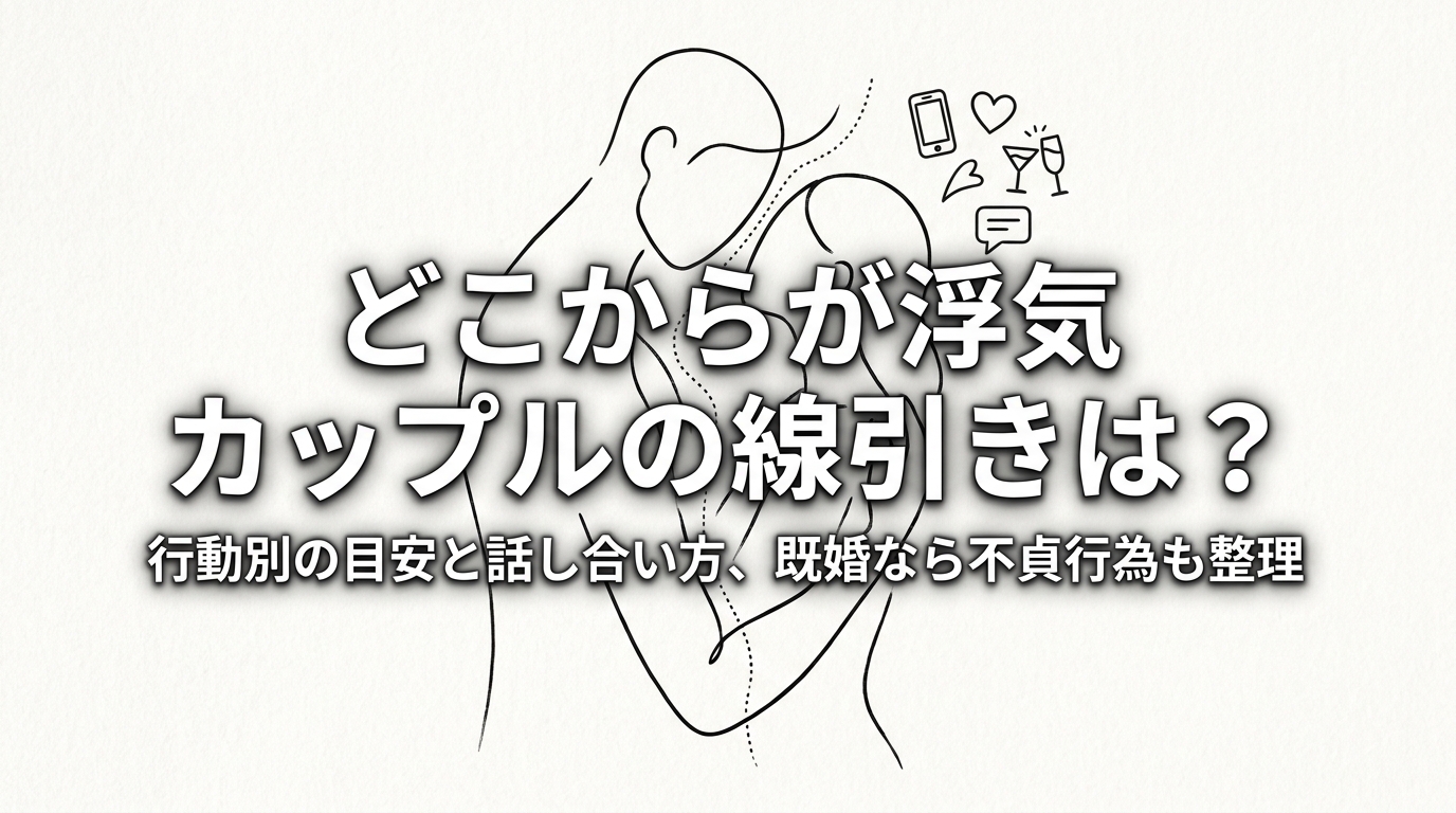 どこからが浮気 カップルの線引きは?行動別の目安と話し合い方、既婚なら不貞行為も整理