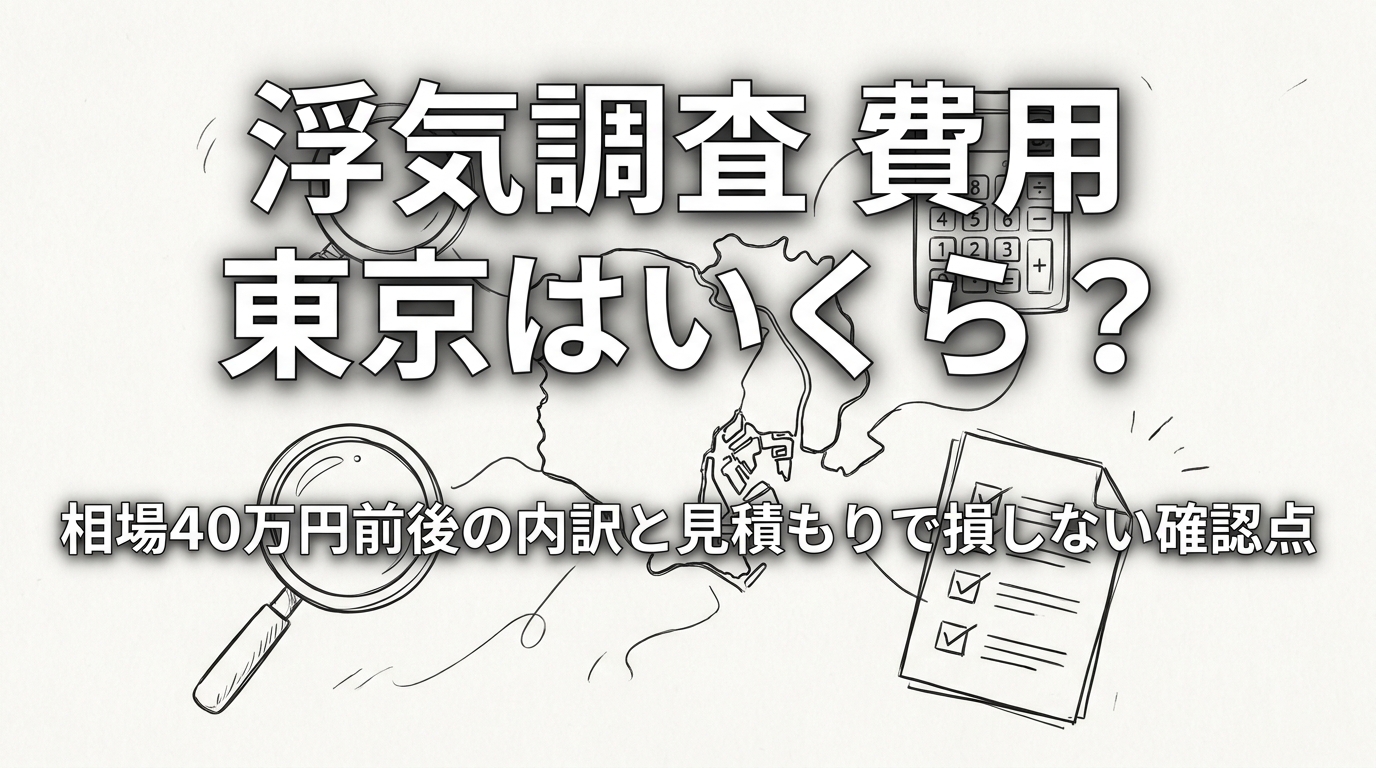 浮気調査 費用 東京はいくら?相場40万円前後の内訳と見積もりで損しない確認点