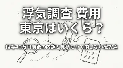 浮気調査 費用 東京はいくら？相場40万円前後の内訳と見積もりで損しない確認点
