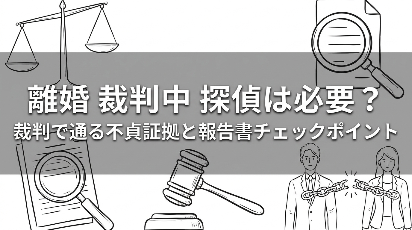 離婚 裁判中 探偵は必要?裁判で通る不貞証拠と報告書チェックポイント