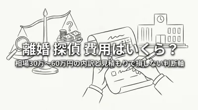 離婚 探偵 費用はいくら？相場30万〜60万円の内訳と見積もりで損しない判断軸