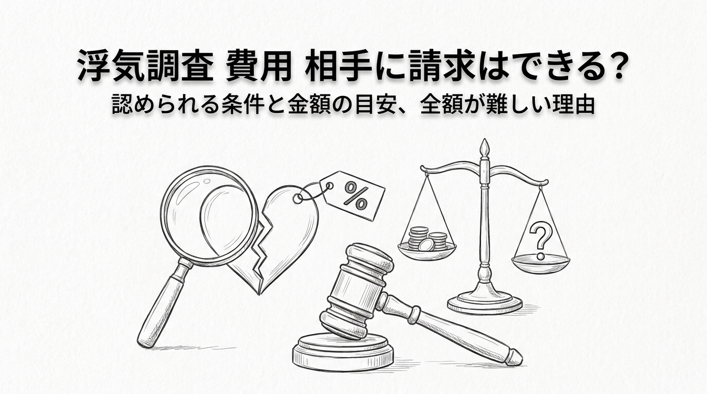 浮気調査 費用 相手に請求はできる?認められる条件と金額の目安、全額が難しい理由
