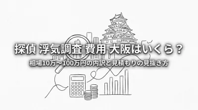 探偵 浮気調査 費用 大阪はいくら？相場10万〜100万円の内訳と見積もりの見抜き方