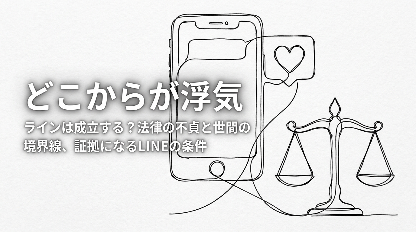 どこからが浮気 ラインは成立する?法律の不貞と世間の境界線、証拠になるLINEの条件