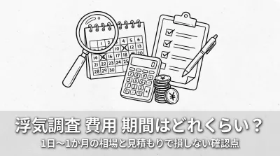 浮気調査 費用 期間はどれくらい？1日〜1か月の相場と見積もりで損しない確認点