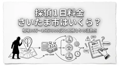 探偵 1日 料金 さいたま市はいくら？相場10万〜15万円の内訳と見積もりの注意点
