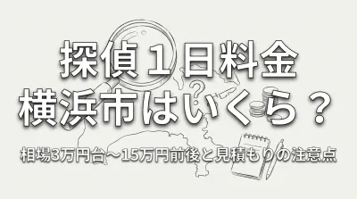 探偵 1日 料金 横浜市はいくら？相場3万円台〜15万円前後と見積もりの注意点
